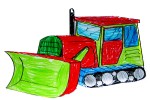 Bulldozer in a coloring book