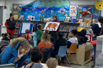 Crowded library storytime